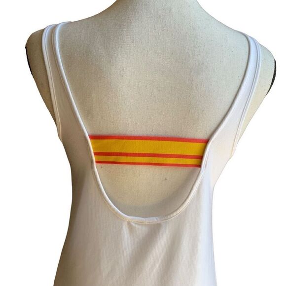 Nike Swoosh Athletic Tank Top Long White Red Yellow  Junior Girl’s Medium‎ NWT - Picture 5 of 10